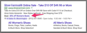 Extension Adwords promotion