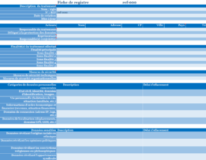 Aperçu et échantillon du modèle de registre Excel 