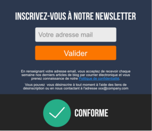 Exemple de formulaire d'inscription à des newsletters conforme rgpd