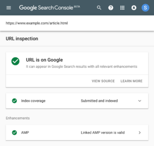 inspection url google search console