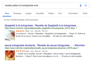 rich snippet recherche google