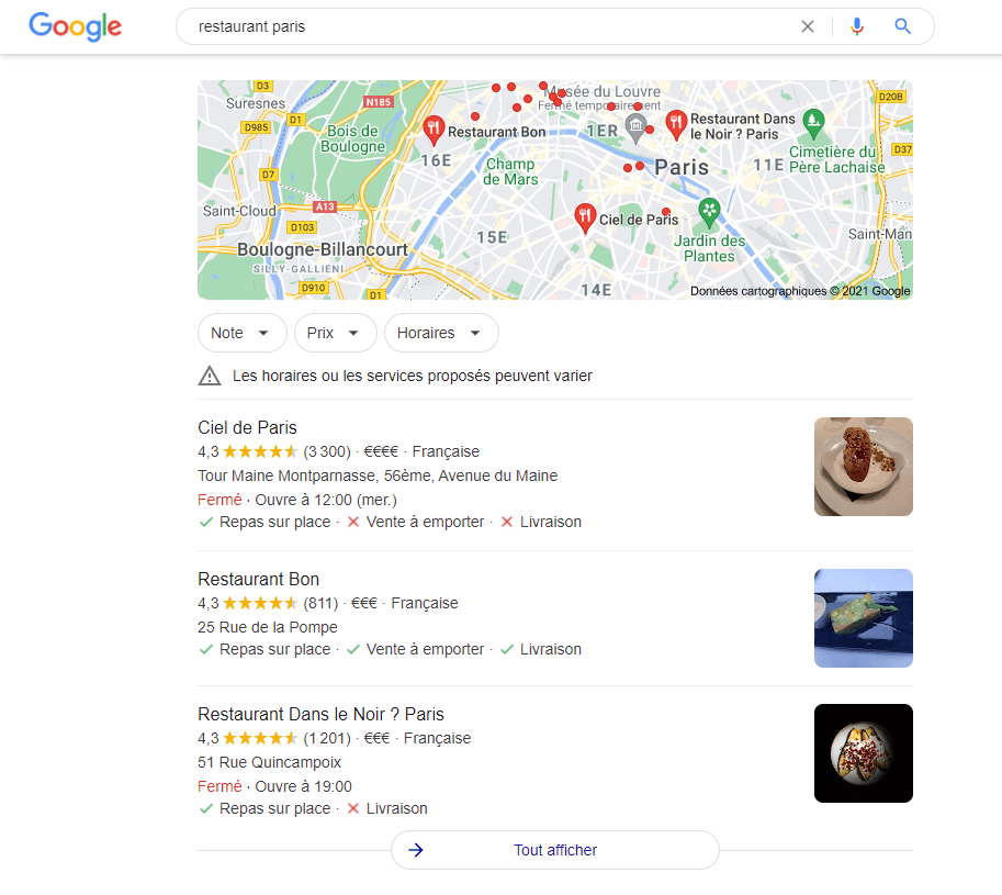 SERP Google Maps